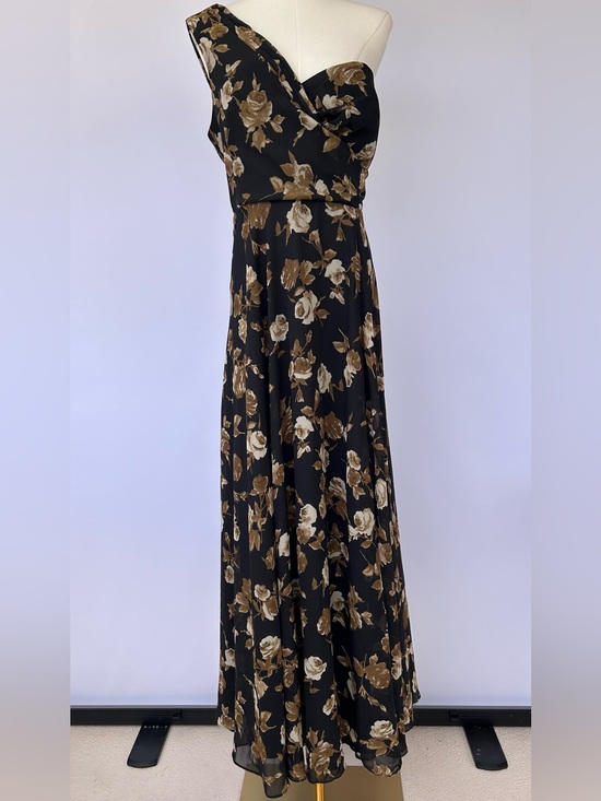 Lulus Dresses & Skirts - Lulus Women’s One-Shoulder Maxi Dress Neutral Floral Print Front Slit Size XL